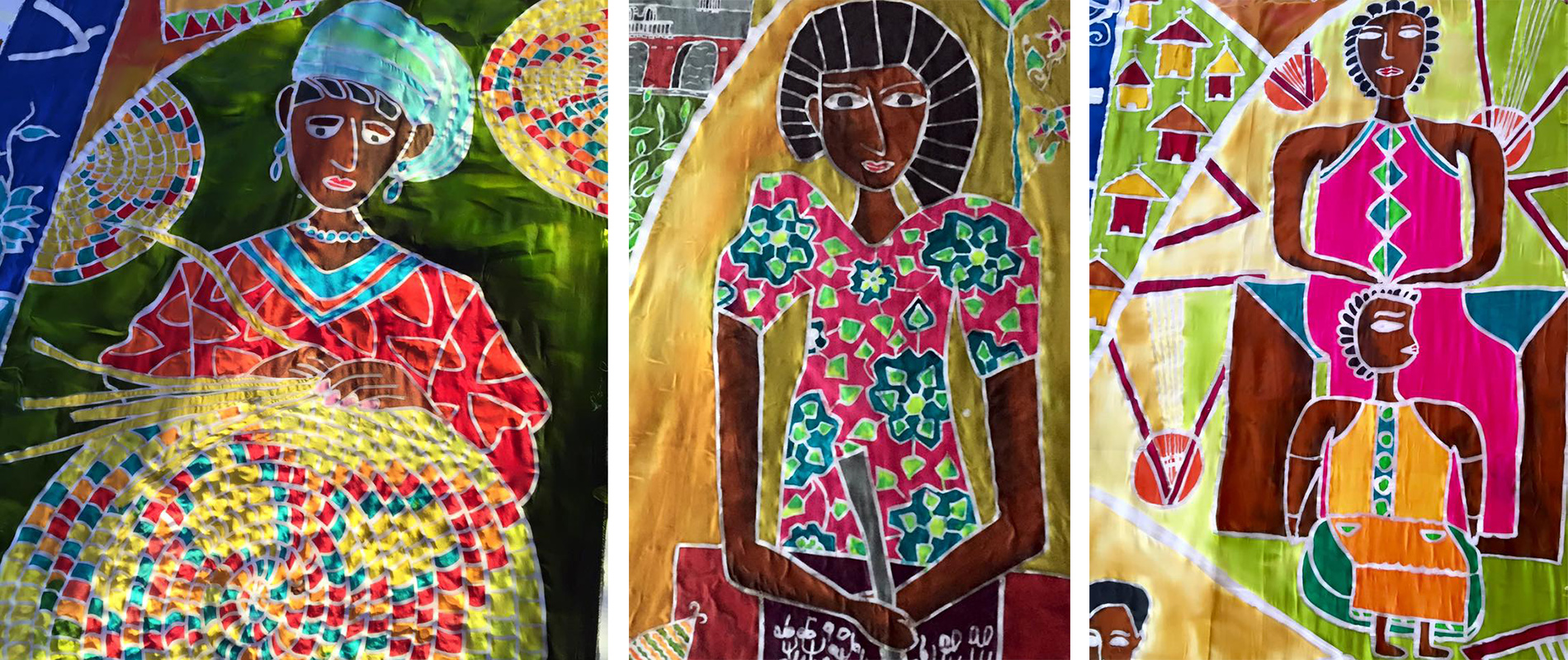 Batik illustrations of Ethiopian women