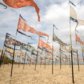 Beach of Dreams flag installation