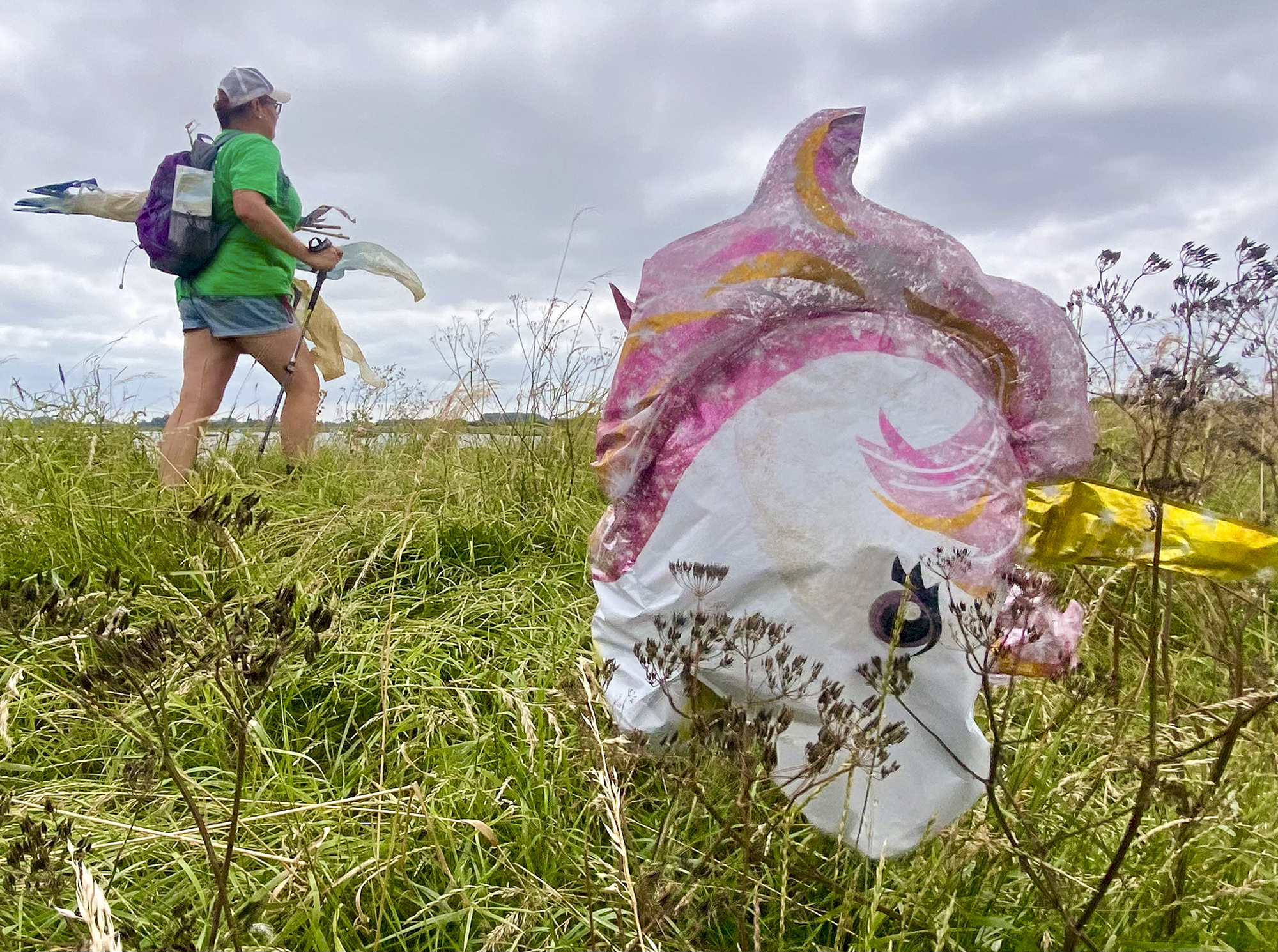 Gina passing pink unicorn near Barling credit Kevin Rushby