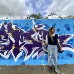 Saira at the graffiti wall credit Kevin Rushby