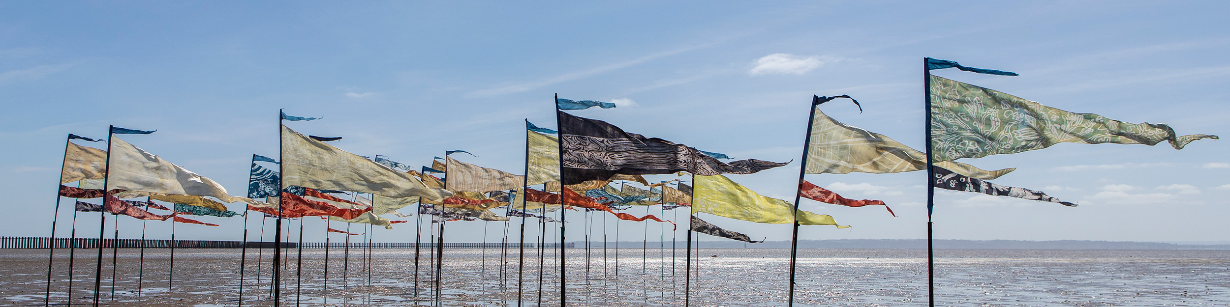 Beach of Dreams flags on Shoeburyness beach