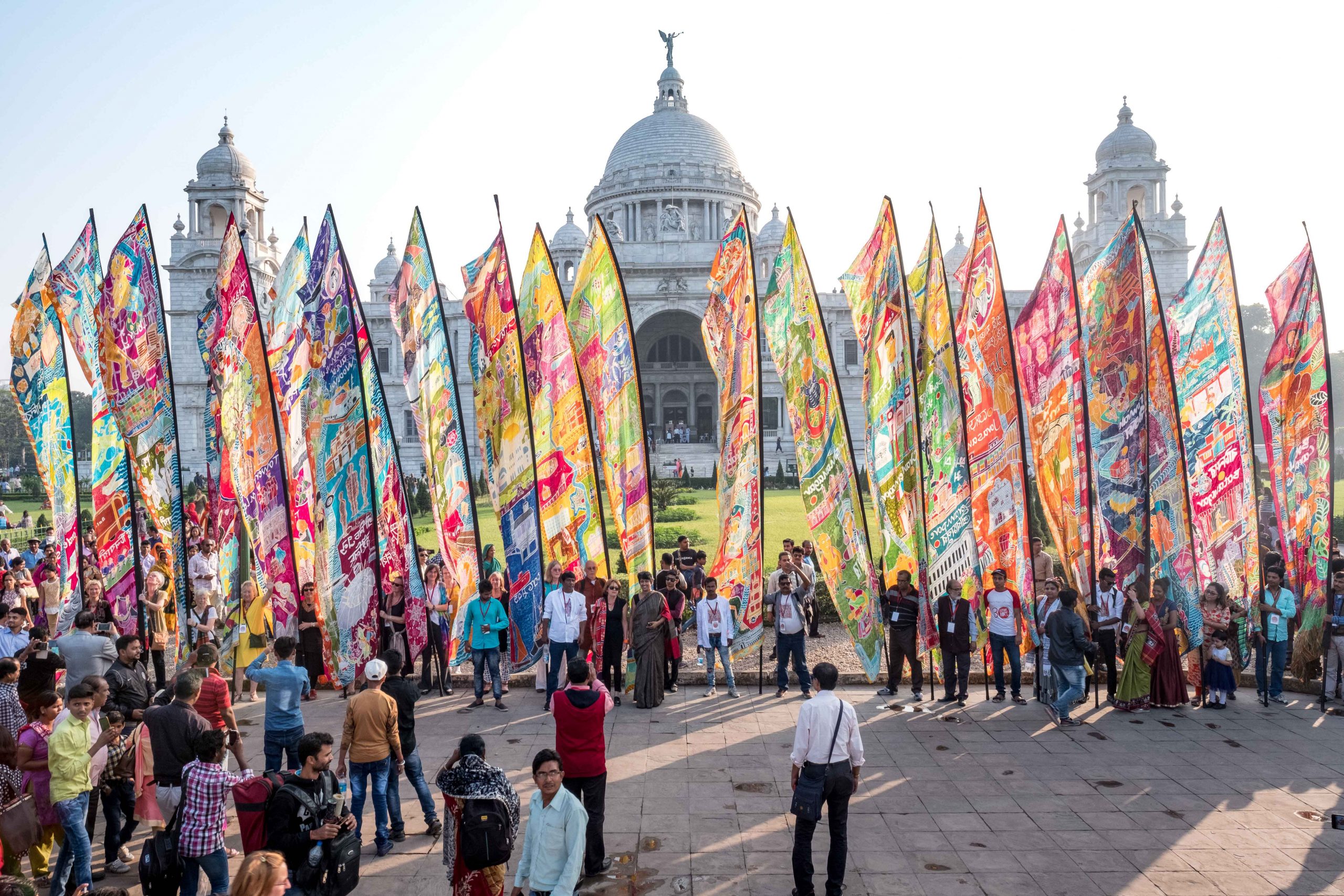 Silk River flags at the Victoria Memorial, Kolkata